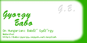 gyorgy babo business card